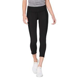 Lululemon On Your Mark Crop Size 6 Black 23" Ribbed W6AJFS